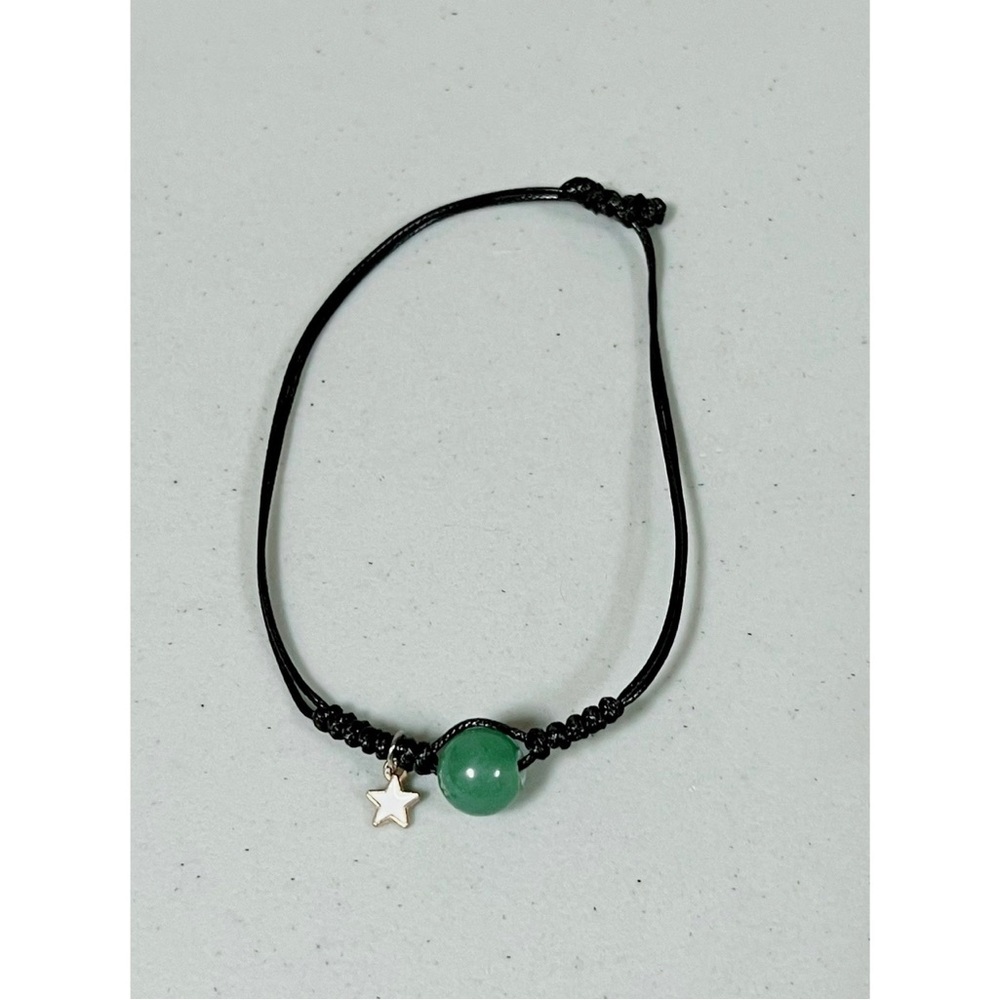 Black Green Jade Crystal Gemstone Friendship Bracelet Jewelry ⭐️ #jade #crystal